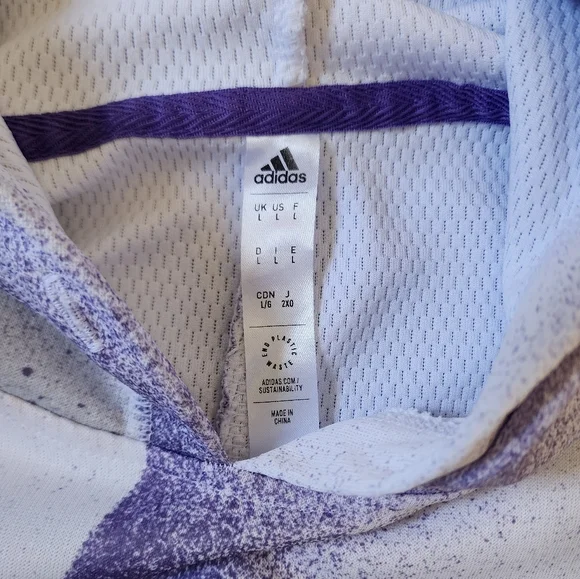 Adidas Donovan Mitchell Shooter Hooded Short Sleeve Sweatshirt Purple Men's Lrg - Picture 4 of 6